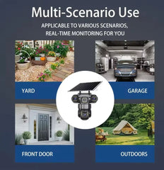 4G Smart Solar Battery Powered Security Camera – 4MP Dual-Lens Bullet & PT, 24/7 Continuous Recording, Full Color Night Vision