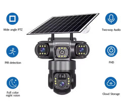 4G Smart Solar Battery Powered Security Camera – 4MP Dual-Lens Bullet & PT, 24/7 Continuous Recording, Full Color Night Vision