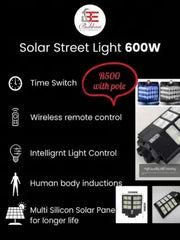 Integrated Solar Street Light – 358mm x 453mm Waterproof LED Lamp with Motion Sensor & Rechargeable Battery