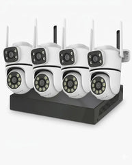 Wireless PTZ Security Camera System – 4-Camera WiFi Surveillance Kit with Pan-Tilt-Zoom, Smart Night Vision & NVR Recorder