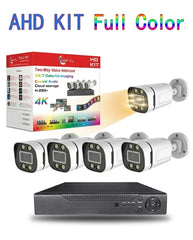 4K AHD Security Camera System Kit – 4-Channel Full Color Night Vision Surveillance with Two-Way Voice Intercom, Coaxial Audio & H.265+ Compression